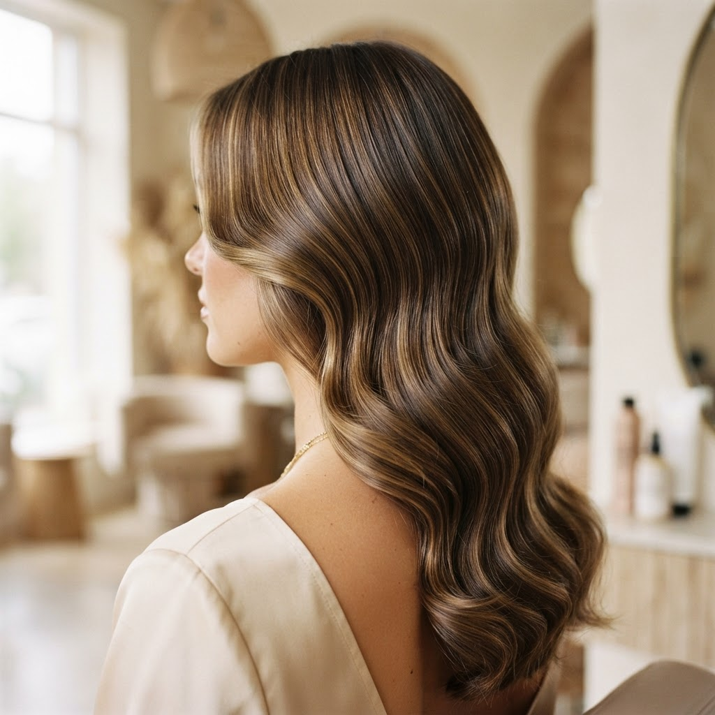 Cabelo com finalização em ondas suaves